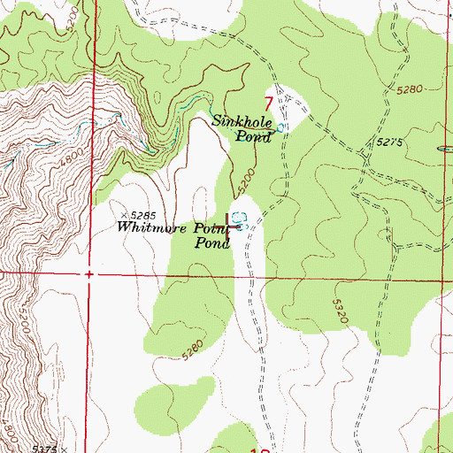 Topographic Map of Whitmore Point Pond, AZ