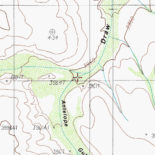 Topographic Map of Antelope Gulch, TX