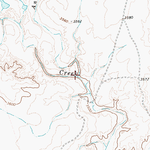 Topographic Map of Antelope Spring Creek, TX