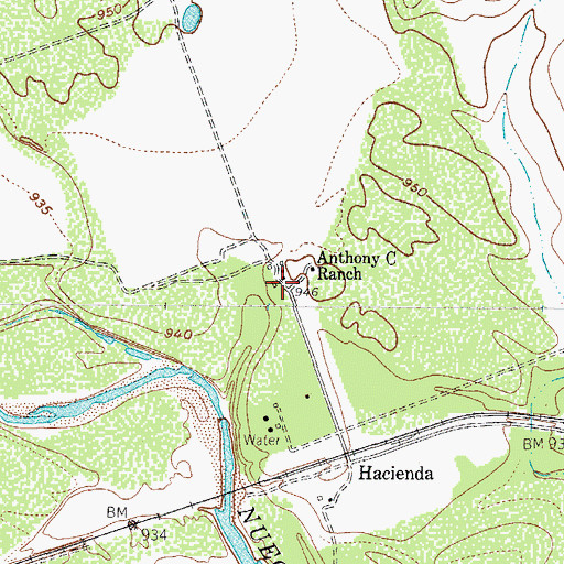 Topographic Map of Anthony C Ranch, TX