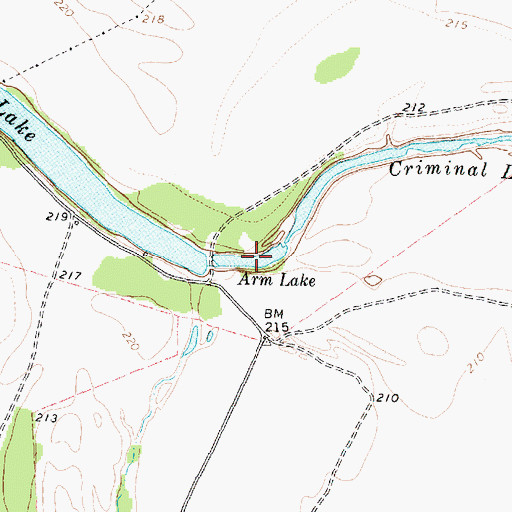 Topographic Map of Arm Lake, TX