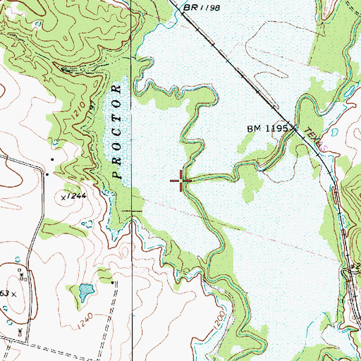 Topographic Map of Armstrong Creek, TX