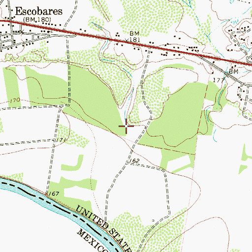 Topographic Map of Arroyo los Morenos, TX