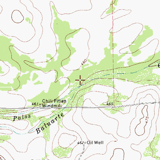 Topographic Map of Arroyo los Palos, TX