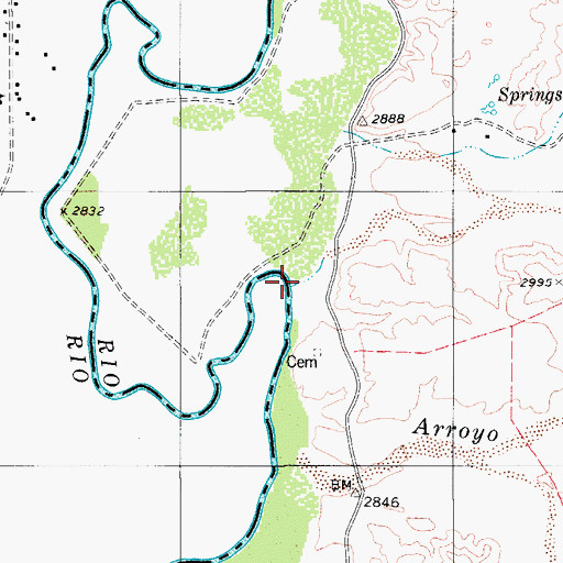 Topographic Map of Arroyo Chupaderos, TX