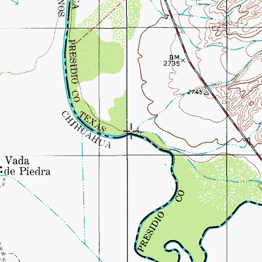 Topographic Map of Arroyo Cienega, TX