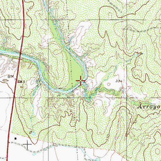 Topographic Map of Arroyo Dolores, TX