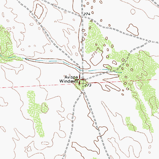 Topographic Map of Avispa Windmill, TX