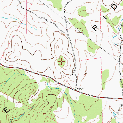 Topographic Map of Backbone Ridge, TX