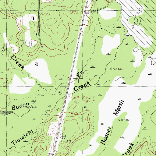 Topographic Map of Bacon Creek, TX