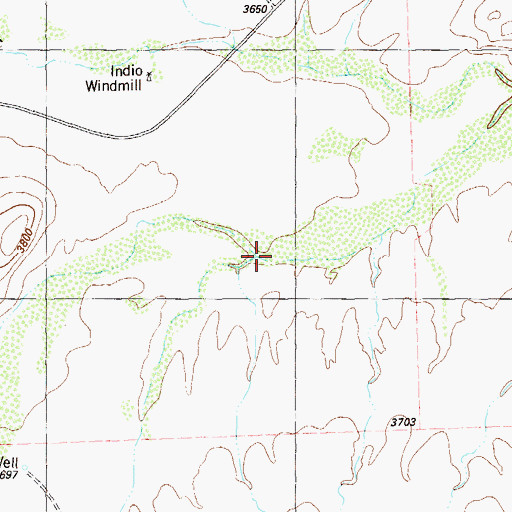 Topographic Map of Bacon Draw, TX
