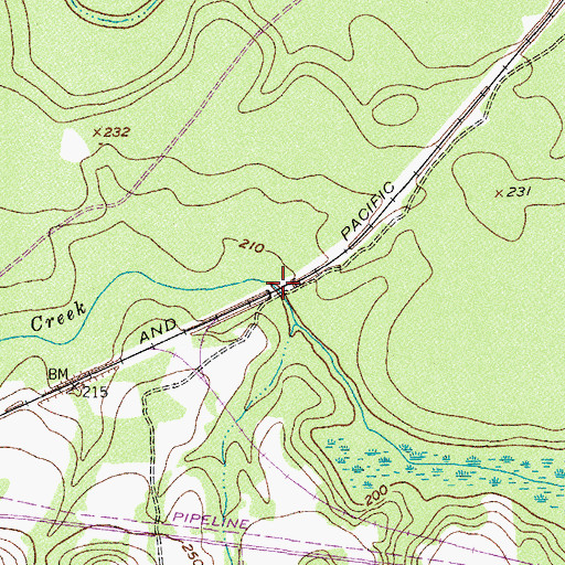 Topographic Map of Baker Creek, TX