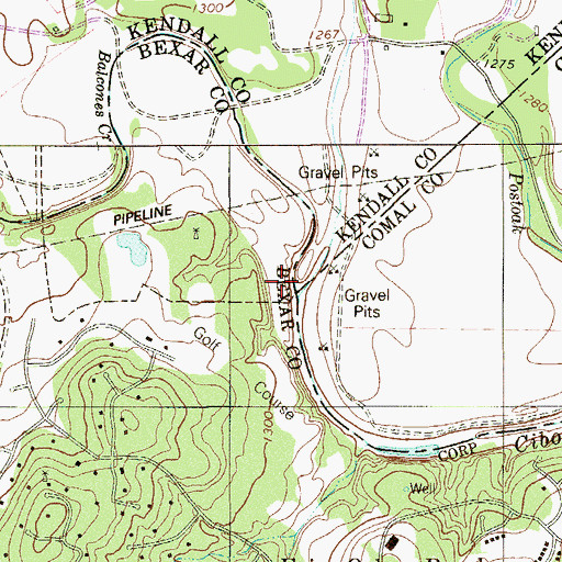Topographic Map of Balcones Creek, TX