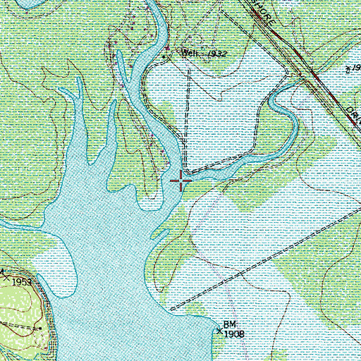 Topographic Map of Bald Eagle Creek, TX