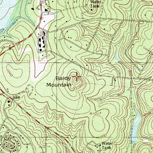 Topographic Map of Baldy Mountain, TX