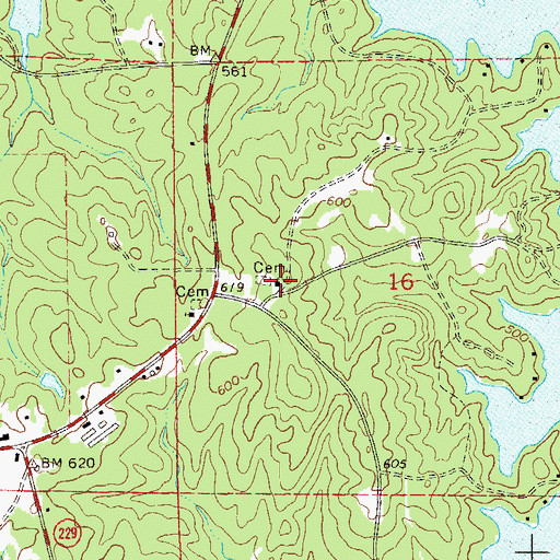 Topographic Map of Kelsey School (historical), AL
