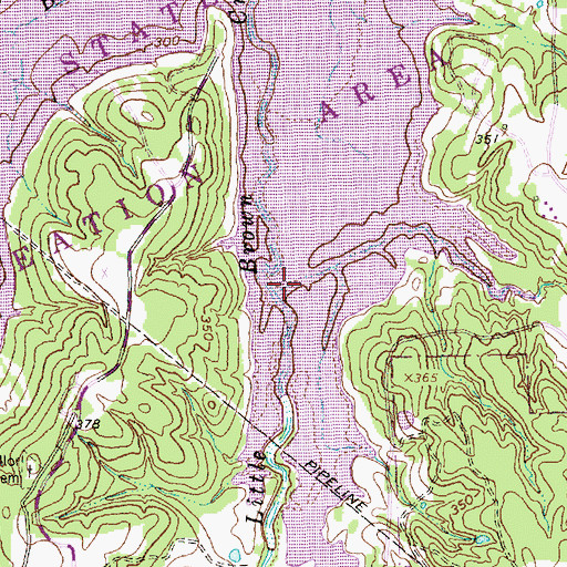 Topographic Map of Ball Branch, TX