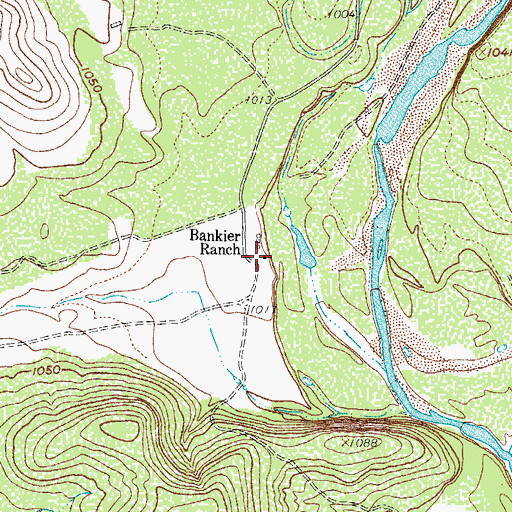 Topographic Map of Bankier Ranch, TX