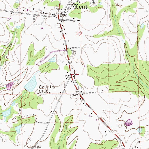 Topographic Map of Kent Community Center, AL