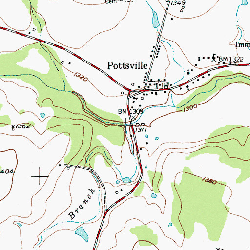Topographic Map of Baptist Branch, TX