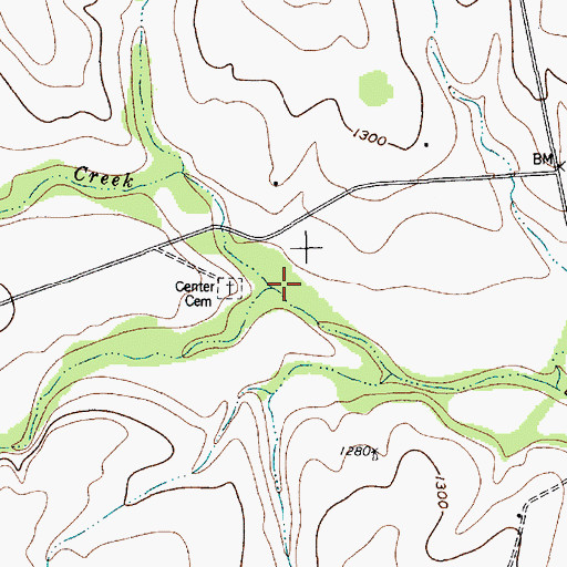 Topographic Map of Barkley Creek, TX