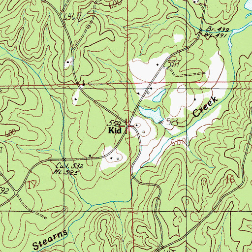 Topographic Map of Kid, AL