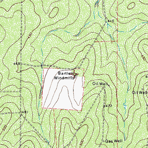 Topographic Map of Bartlett Windmills, TX