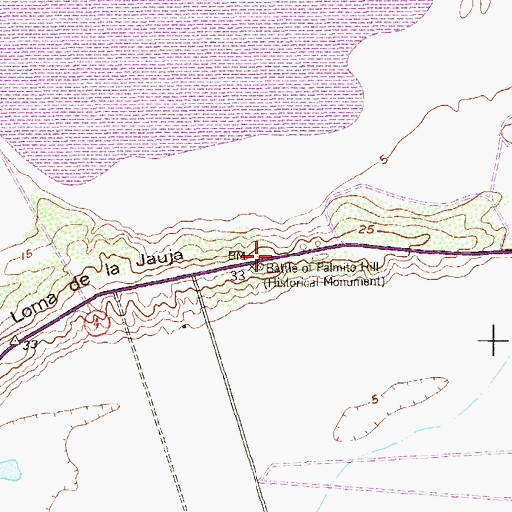 Topographic Map of Battle of Palmito Hill Historical Monument, TX