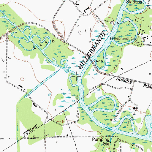 Topographic Map of Bayou Din, TX