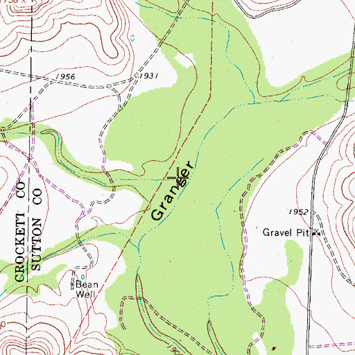 Topographic Map of Bean Draw, TX