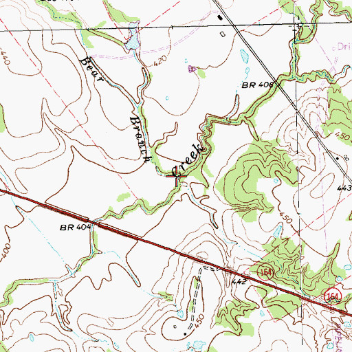 Topographic Map of Bear Branch, TX