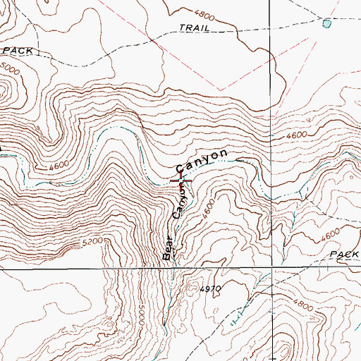 Topographic Map of Bear Canyon, TX