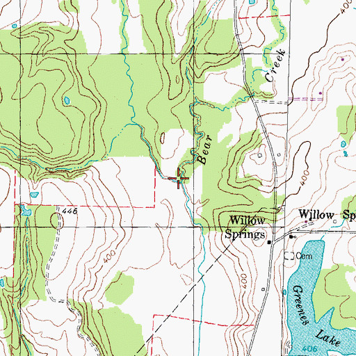 Topographic Map of Bear Creek, TX