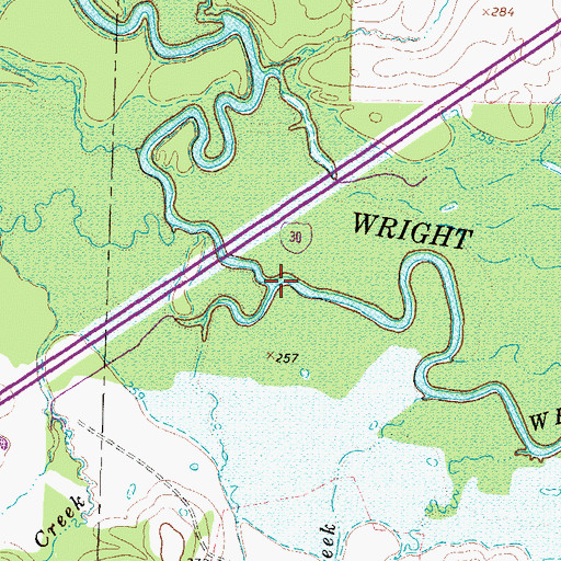 Topographic Map of Bear Creek, TX
