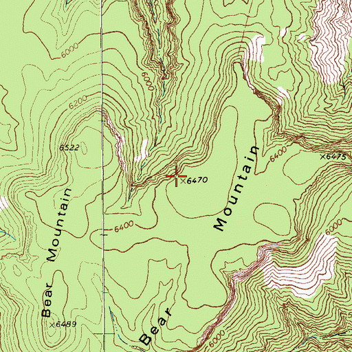 Topographic Map of Bear Mountain, TX