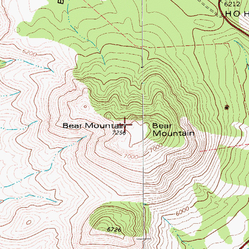 Topographic Map of Bear Mountain, TX