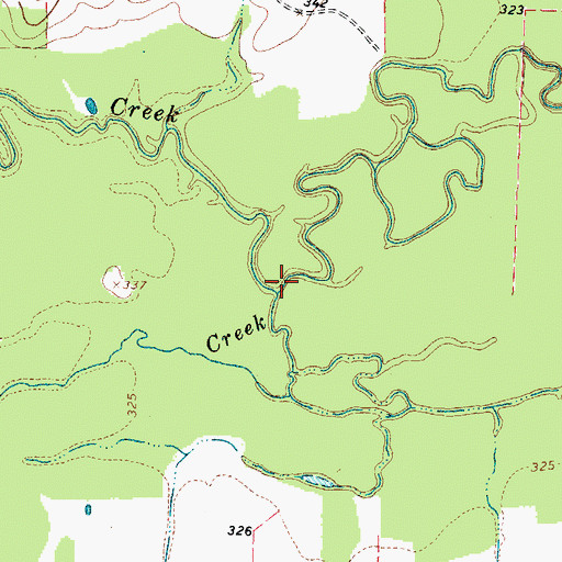 Topographic Map of Bear Pen Creek, TX