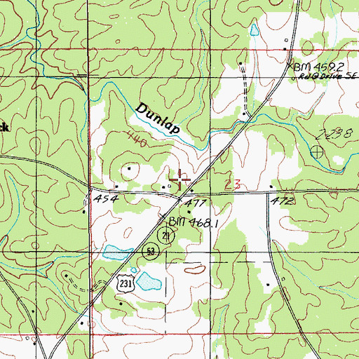 Topographic Map of Levins Store (historical), AL