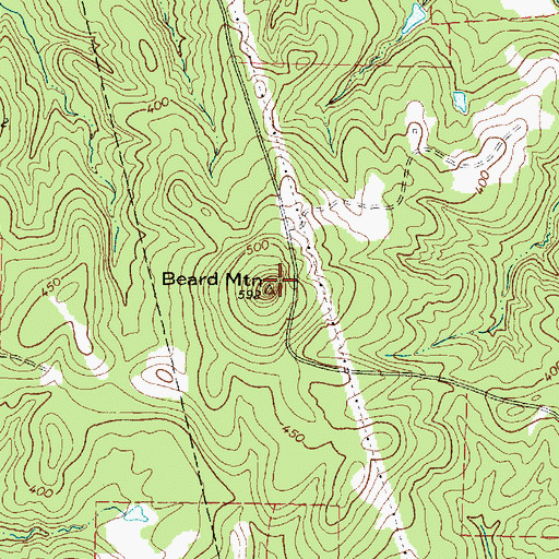 Topographic Map of Beard Mountain, TX