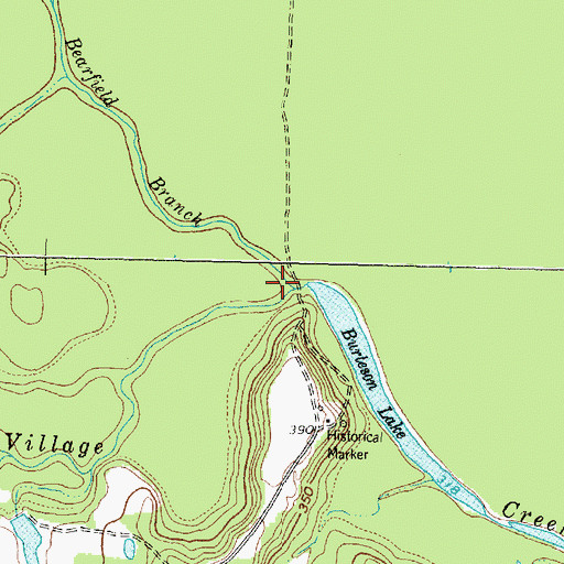 Topographic Map of Bearfield Branch, TX