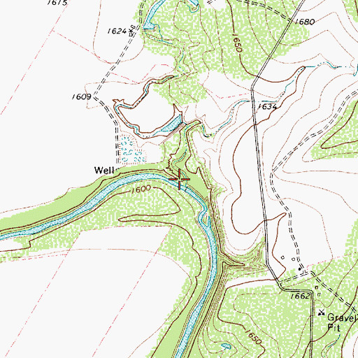 Topographic Map of Bears Foot Creek, TX