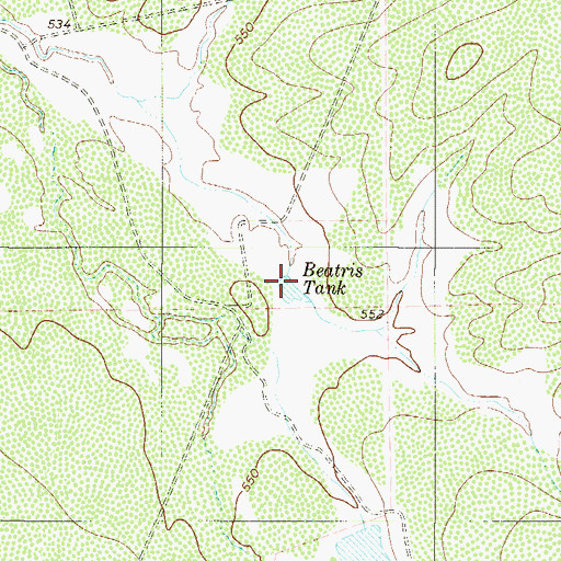Topographic Map of Beatris Tank, TX