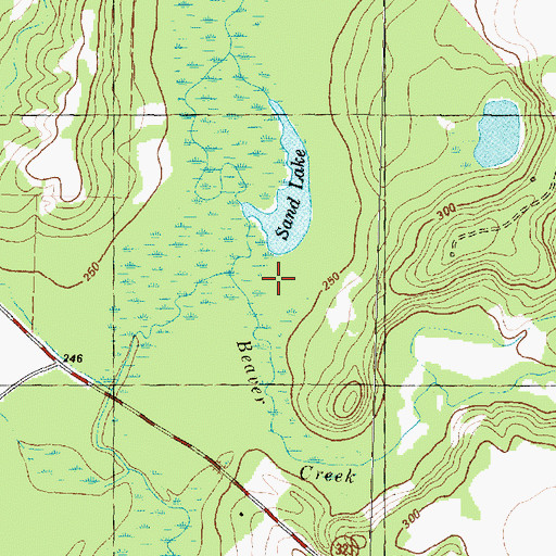 Topographic Map of Beaver Creek, TX