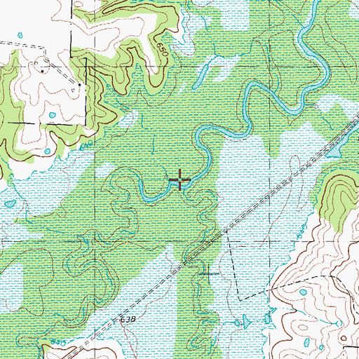 Topographic Map of Deaver Creek, TX