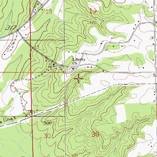 Topographic Map of Liberty, AL