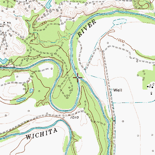 Topographic Map of Beaver Creek, TX