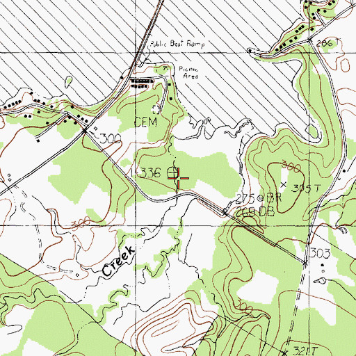 Topographic Map of Beck Creek, TX