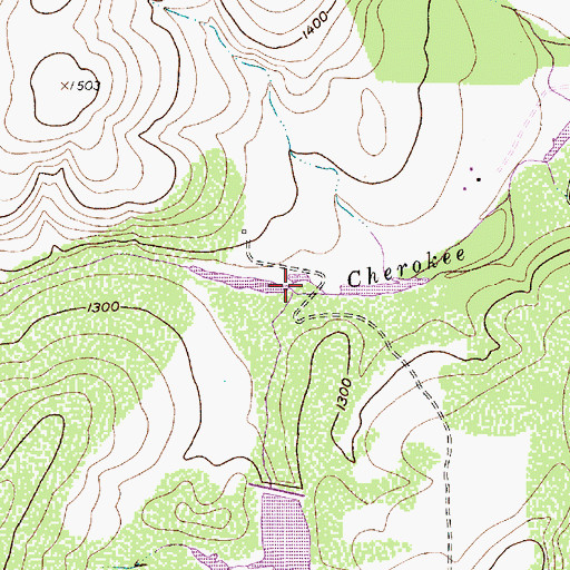 Topographic Map of Bee Branch, TX