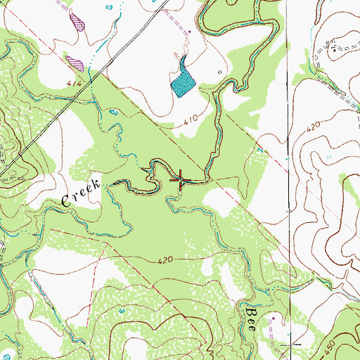 Topographic Map of Bee Creek, TX