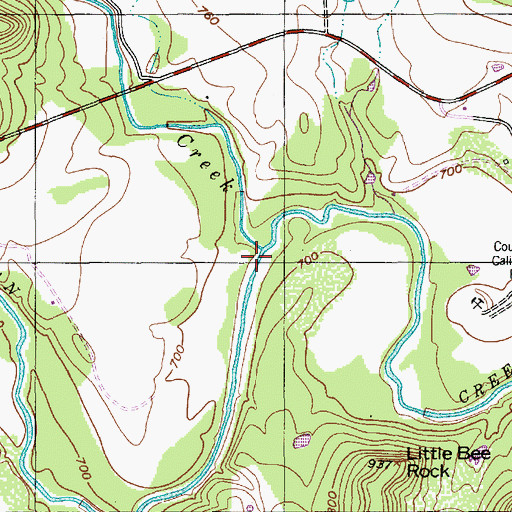 Topographic Map of Bee Creek, TX